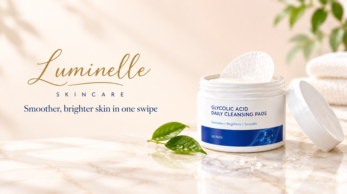 Luminelle Skincare glow pads banner